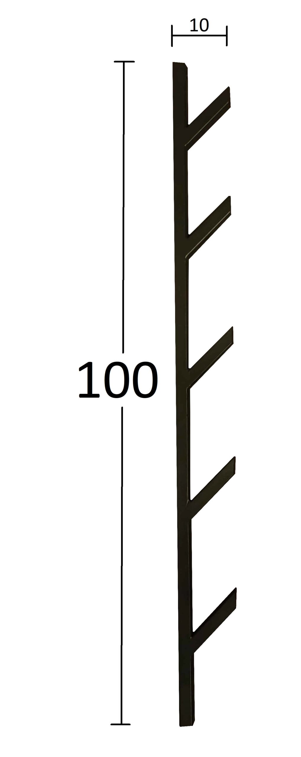 Wieszak loft ścienny pionowy metalowy czarny LAFURA industrialny 100 cm - obrazek 5