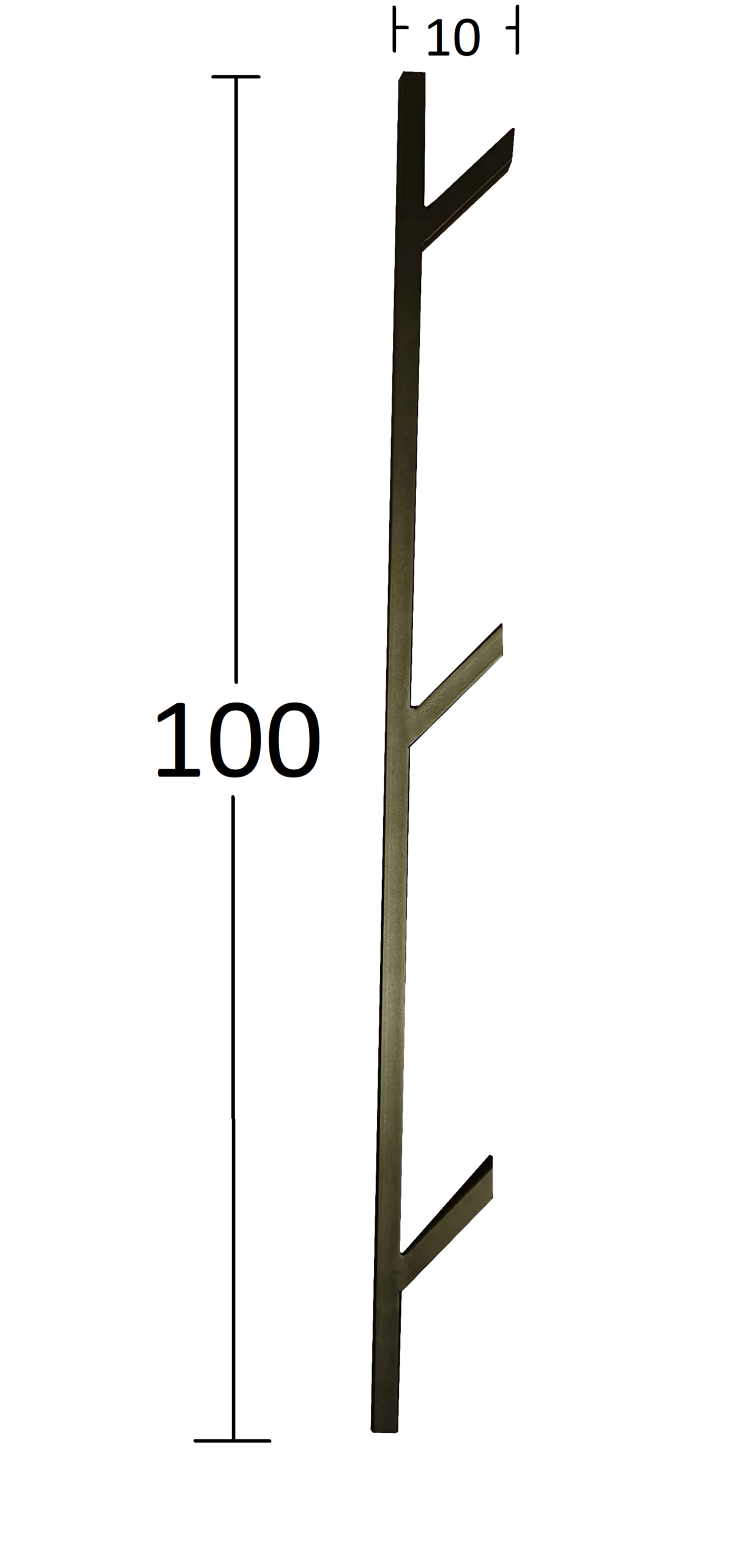 Wieszak loft ścienny pionowy metalowy czarny LAFURA industrialny 100 cm - obrazek 6